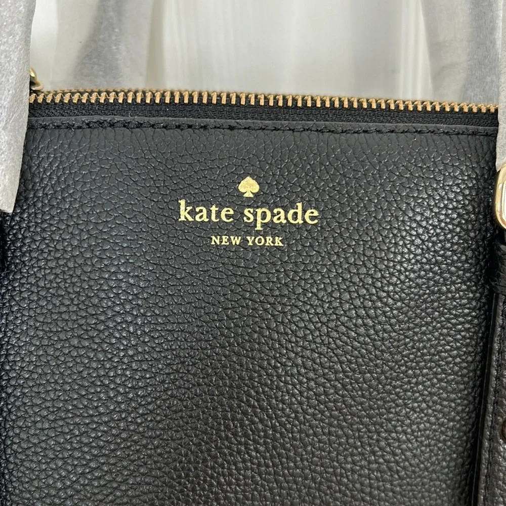 NWT Kate Spade Leighann mulberry street black leather satchel - Picture 2 of 6